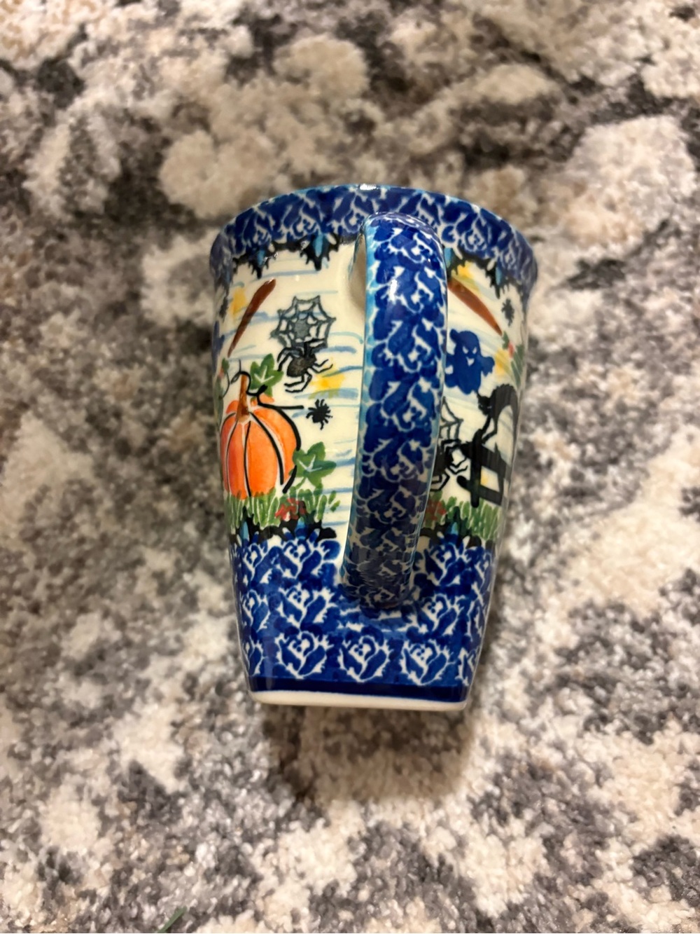 Uno Alla Volta Unikat Halloween Polish Pottery Large 18oz Mug - Picture 4 of 8